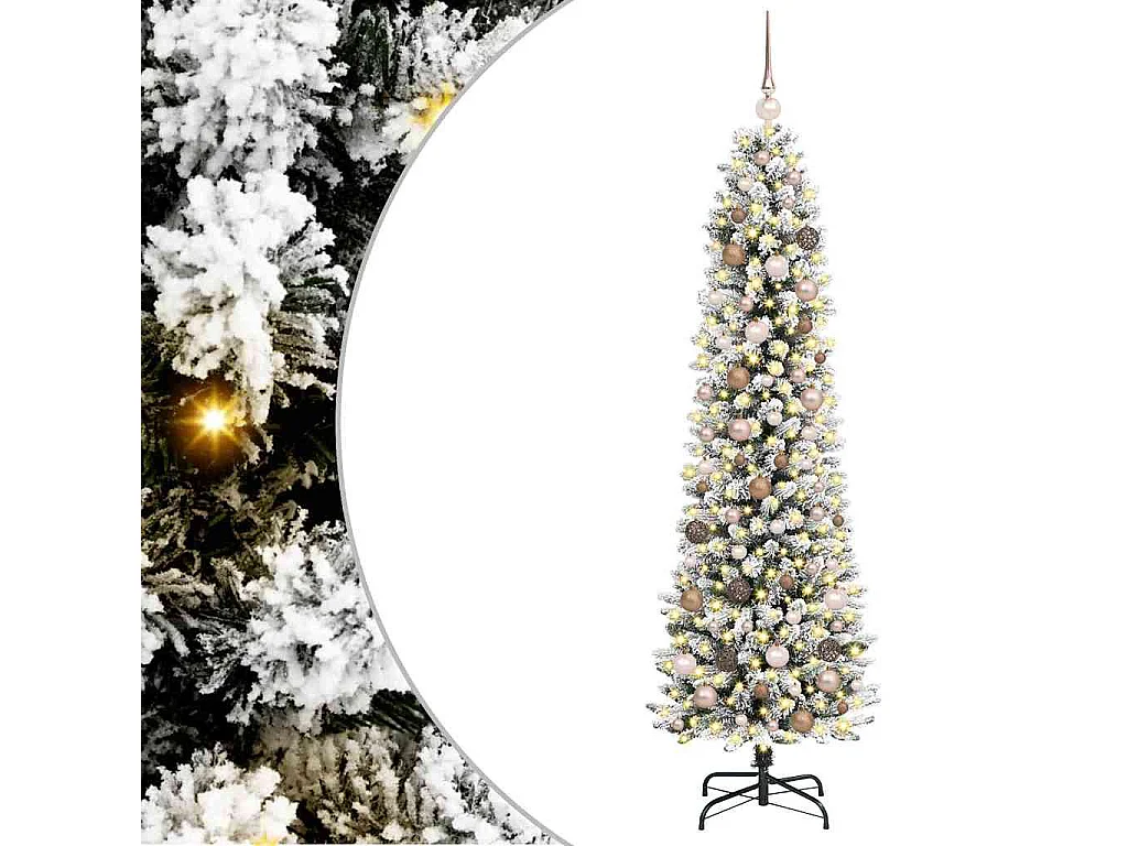Albero di Natale artificiale Bianco 210 cm PVC, metallo e plastica