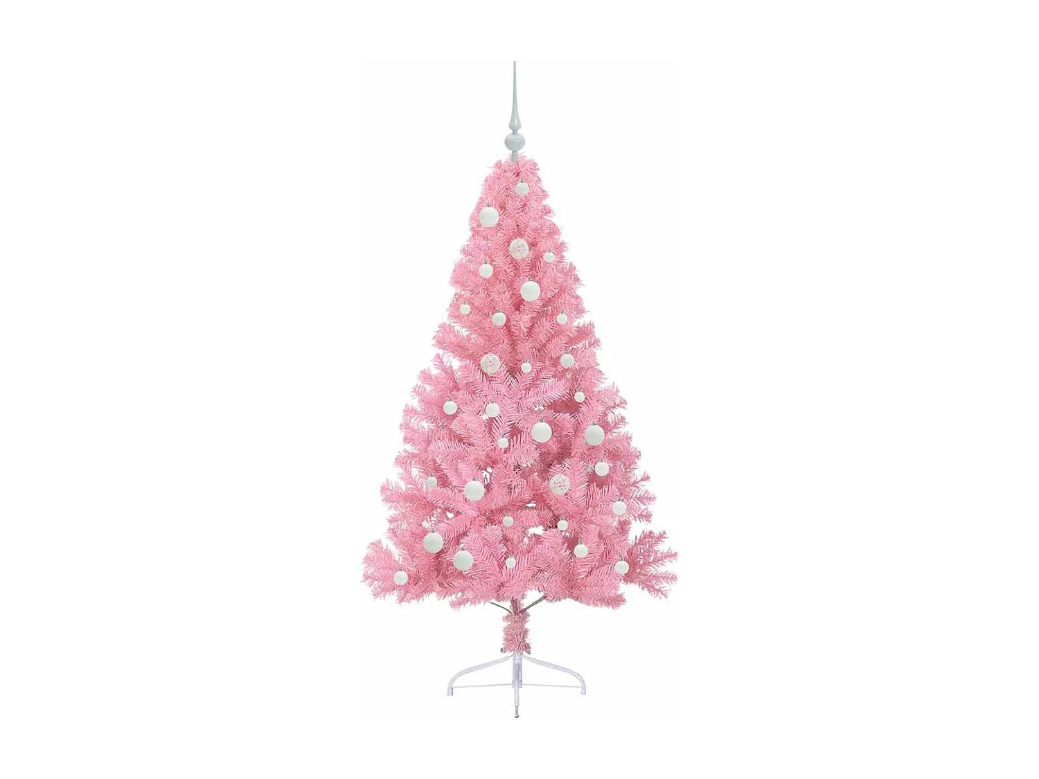Künstlicher Weihnachtsbaum mit Beleuchtung, Rosa, 150 cm, PVC