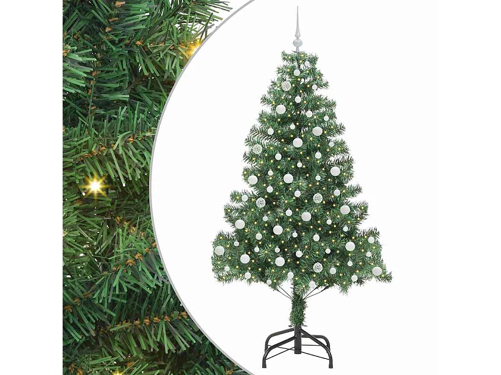 Albero di Natale con 300 LED con supporto Verde 210 cm PVC