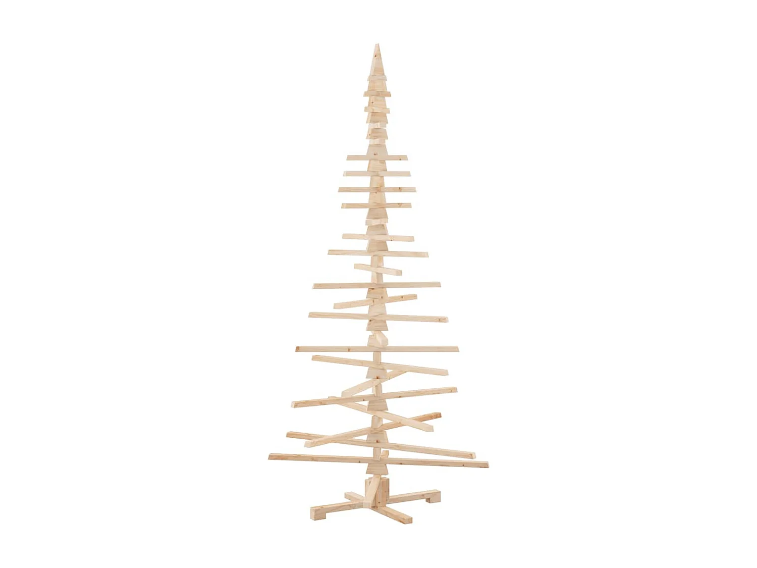 Albero di Natale in legno per decorazione 210 cm in legno massello di pino