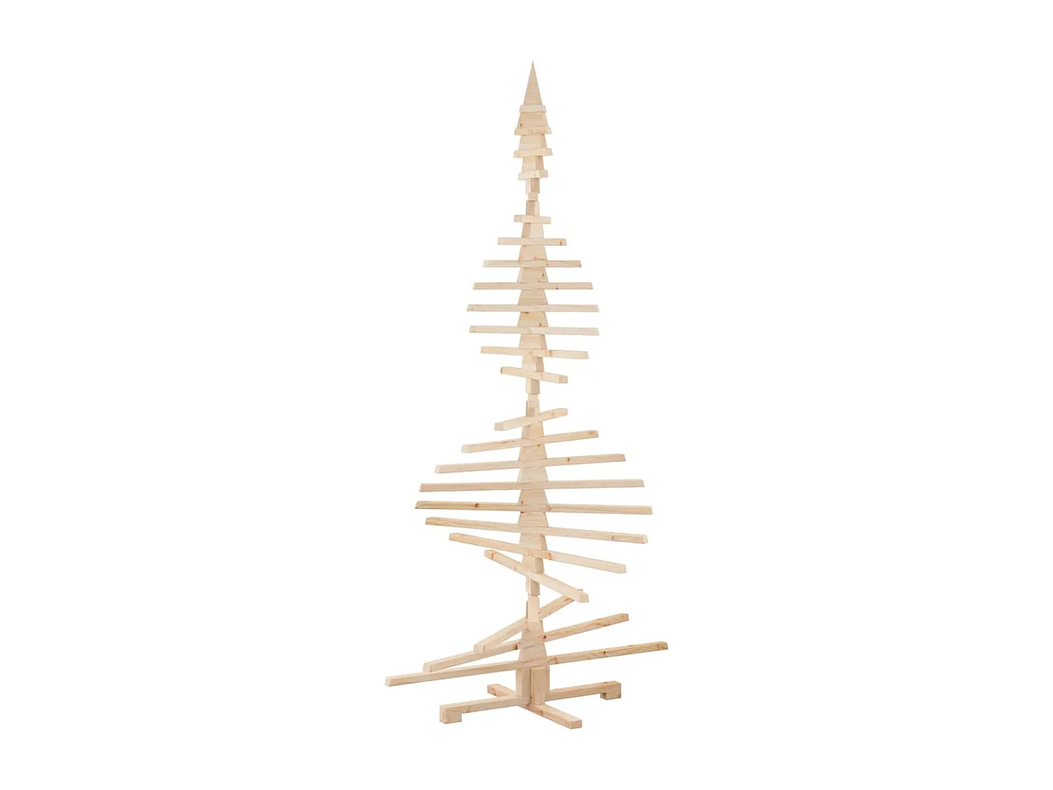 Albero di Natale in legno per decorazione 210 cm in legno massello di pino