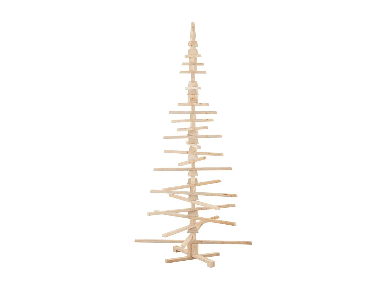 Albero di Natale in legno per decorazione 210 cm in legno massello di pino