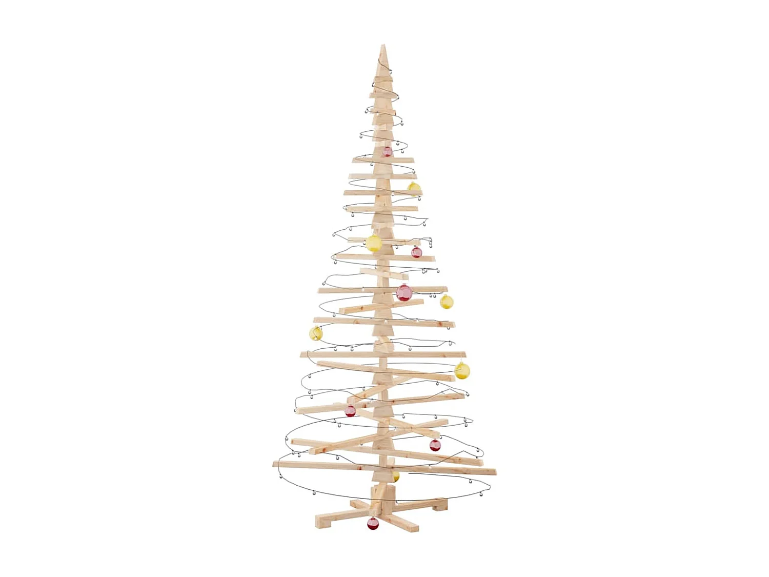 Arbre de Noël en bois pour décoration 210 cm bois massif de pin