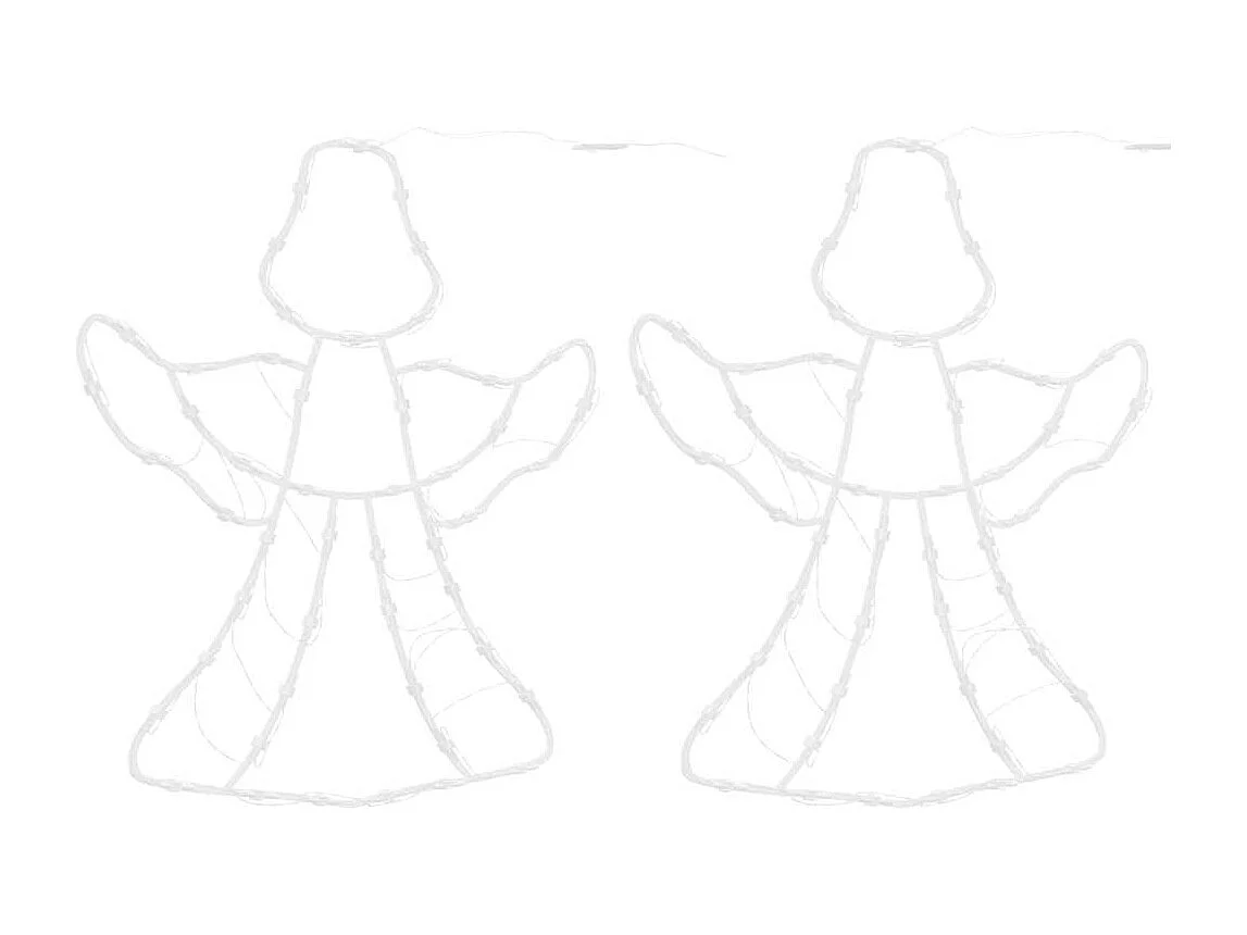 Lumières de Noël silhouette d'ange 2 pcs 50 LED blanc chaud