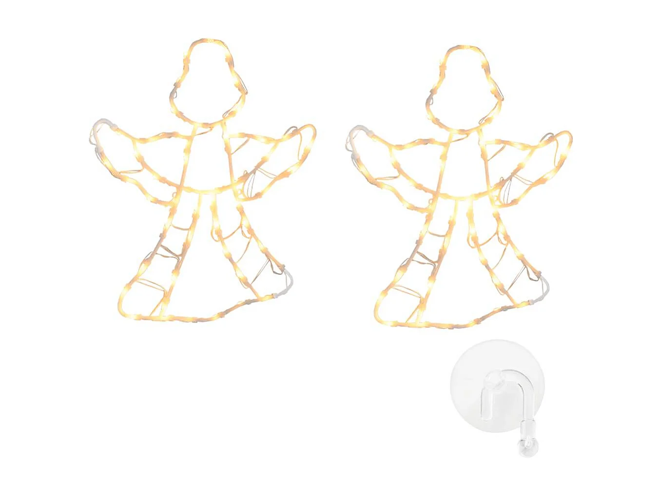 Engel silhouet kerstverlichting 2 stuks 50 LED warm wit