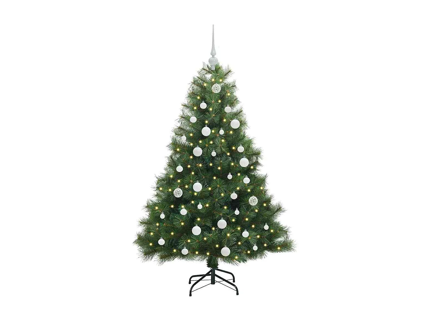 Künstlicher Weihnachtsbaum mit 150 LEDs Grün 150 cm PE und PVC
