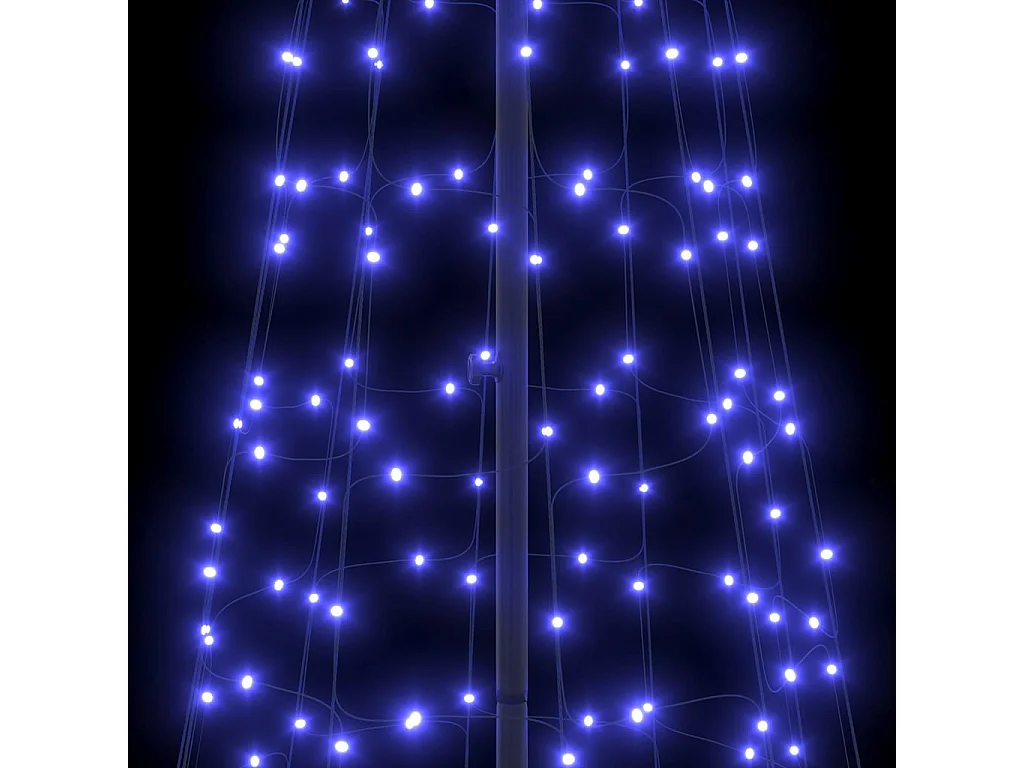 Arbre de Noël LED avec piquets au sol Bleu 400 cm Fer