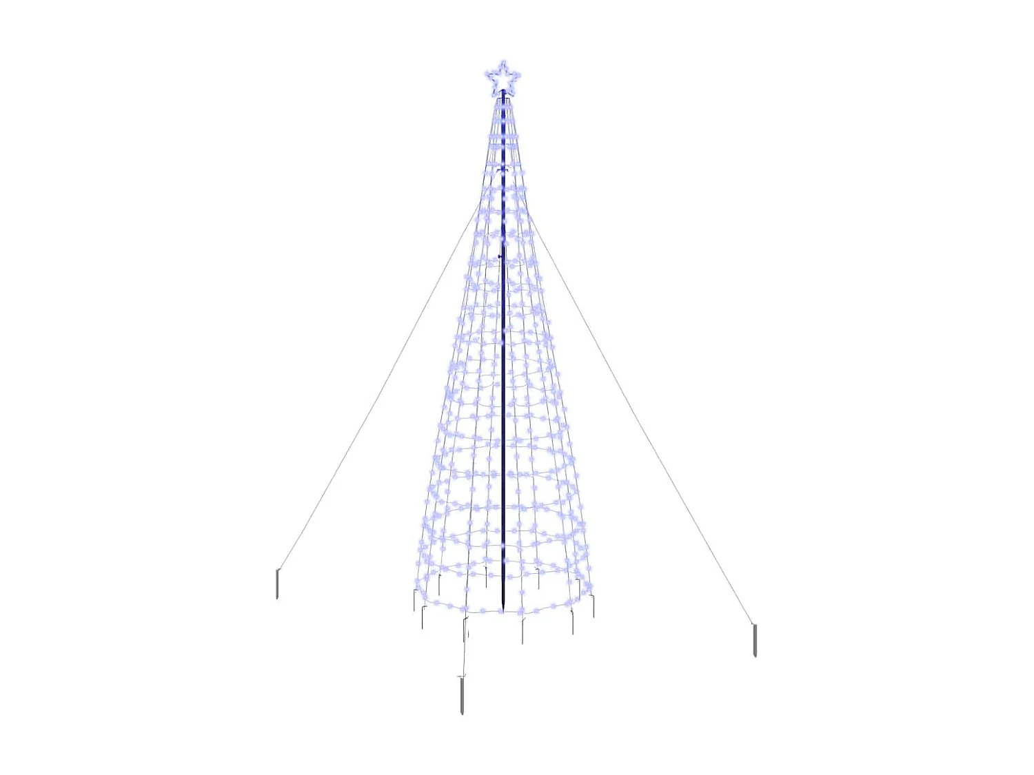 Albero di Natale a LED con picchetti da terra Blu 400 cm Ferro