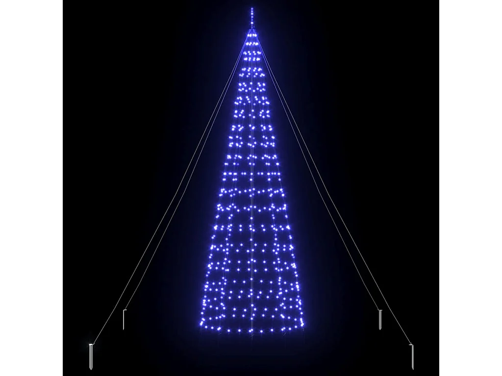 Albero di Natale a LED con picchetti da terra Blu 400 cm Ferro