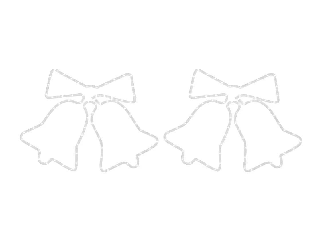 Figurines de cloches de Noël avec 72 LED 2 pcs 50x56 cm