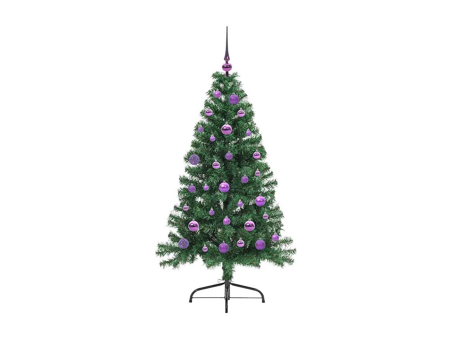 Albero di Natale artificiale preilluminato verde 150 cm in PVC