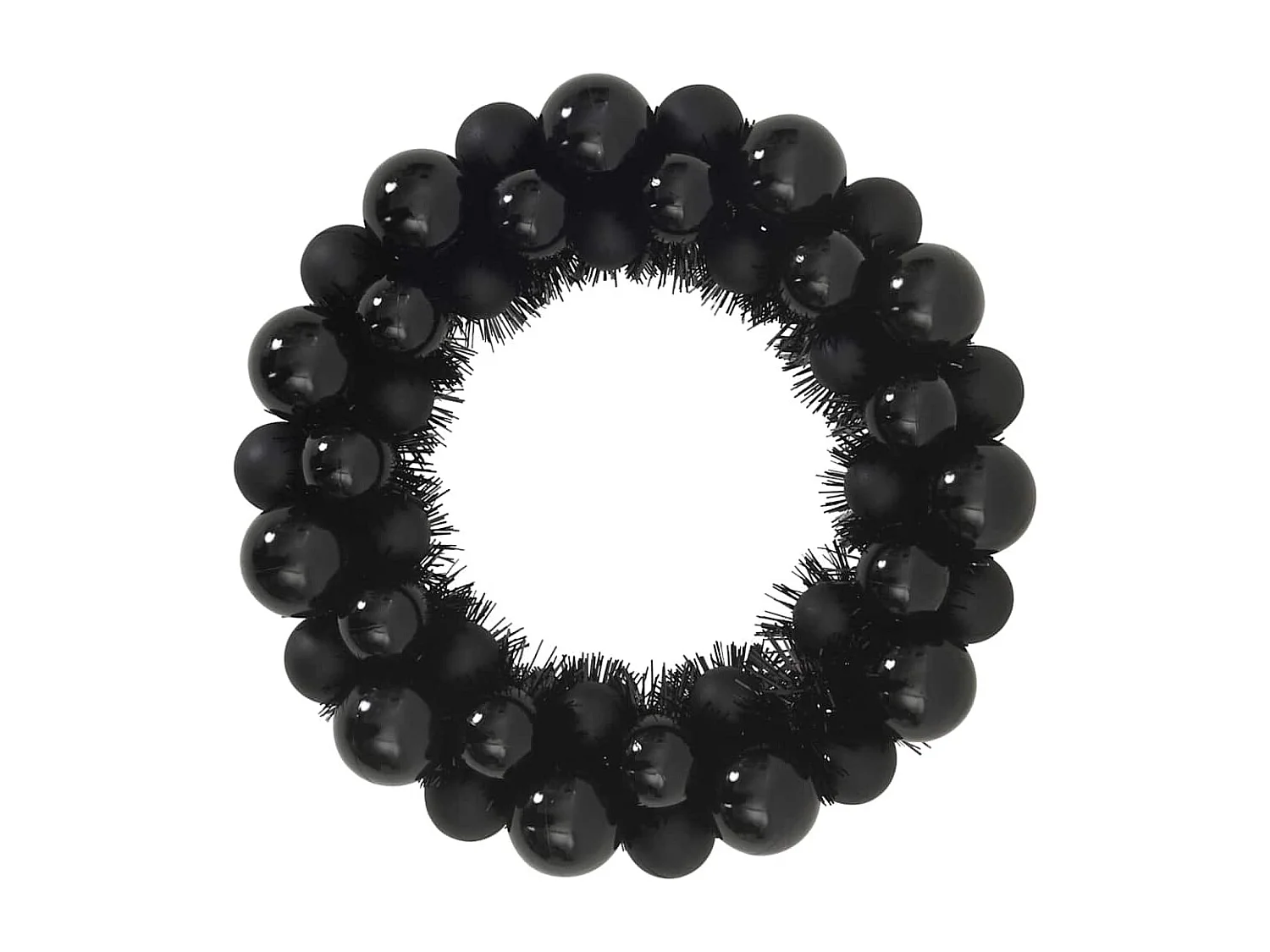 Couronnes de Boules de Noël 2 pcs Noir 33 x 33 x 7 cm