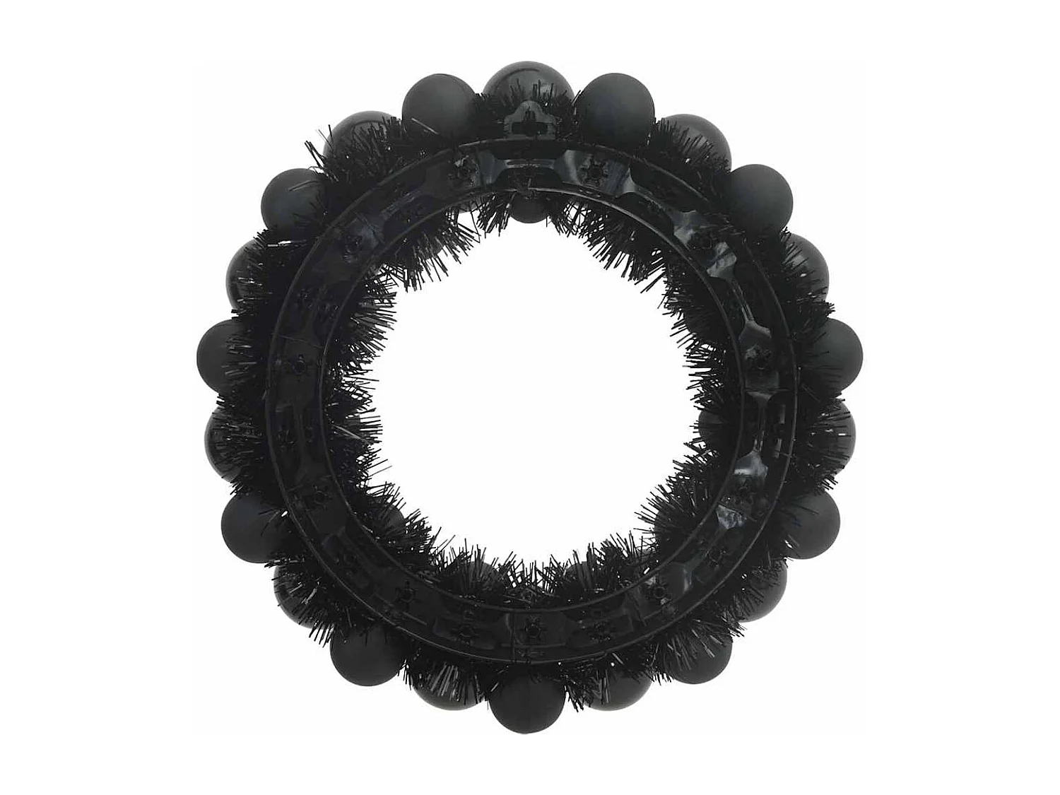 Couronnes de Boules de Noël 2 pcs Noir 33 x 33 x 7 cm