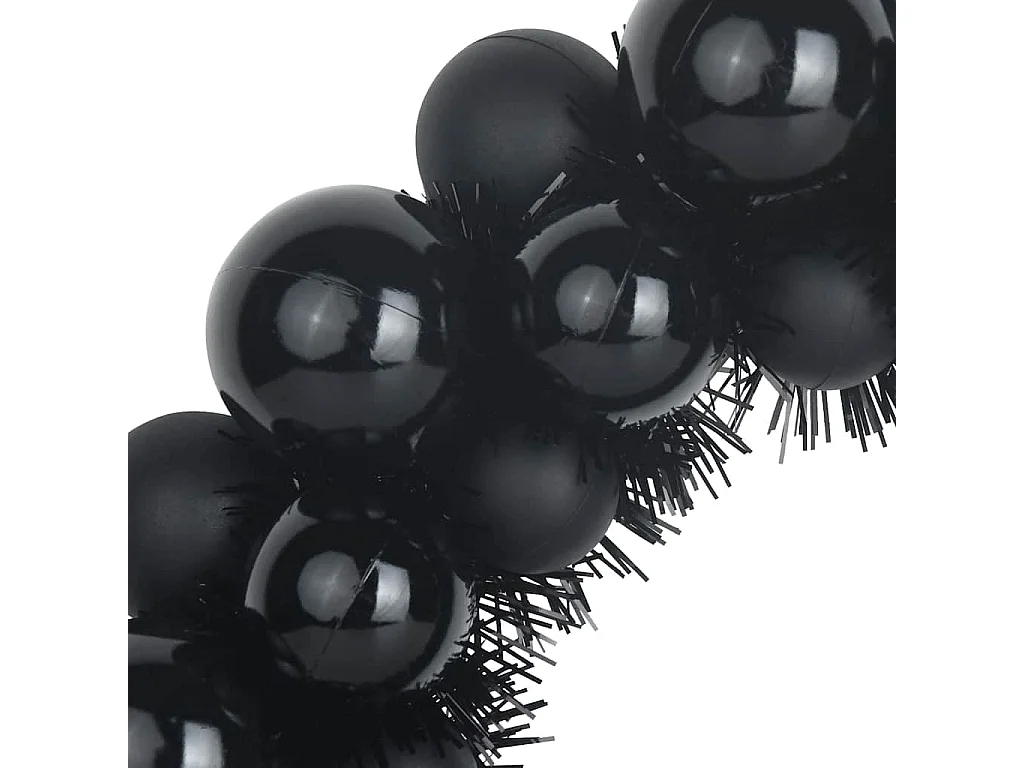 Couronnes de Boules de Noël 2 pcs Noir 33 x 33 x 7 cm