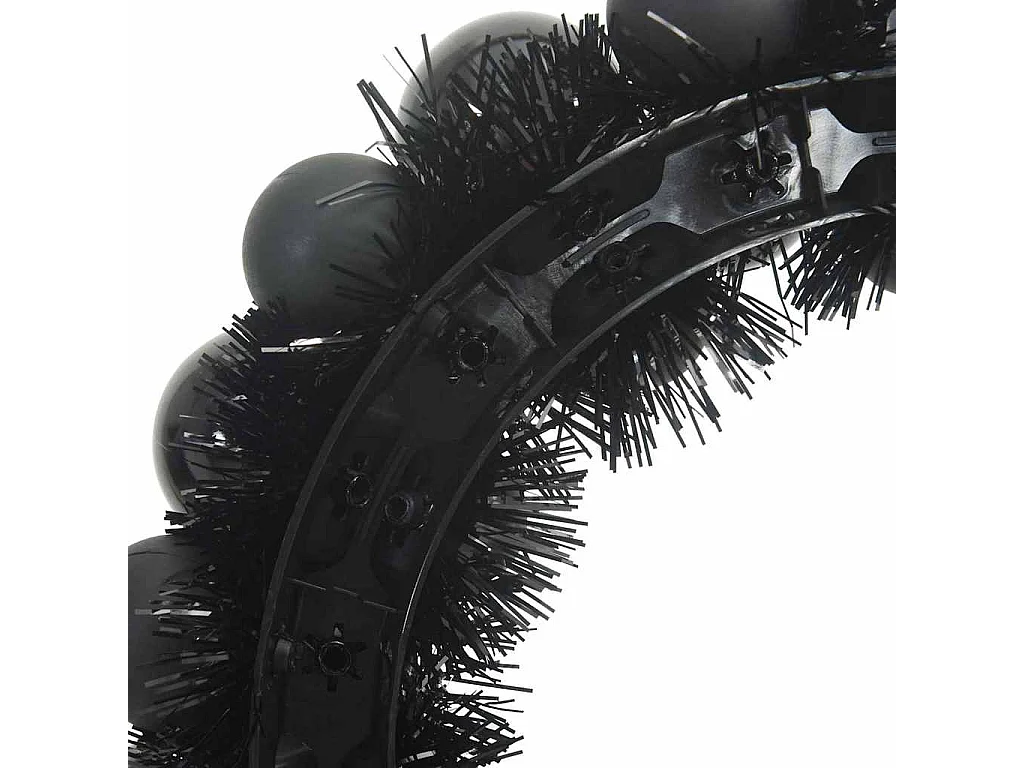 Couronnes de Boules de Noël 2 pcs Noir 33 x 33 x 7 cm