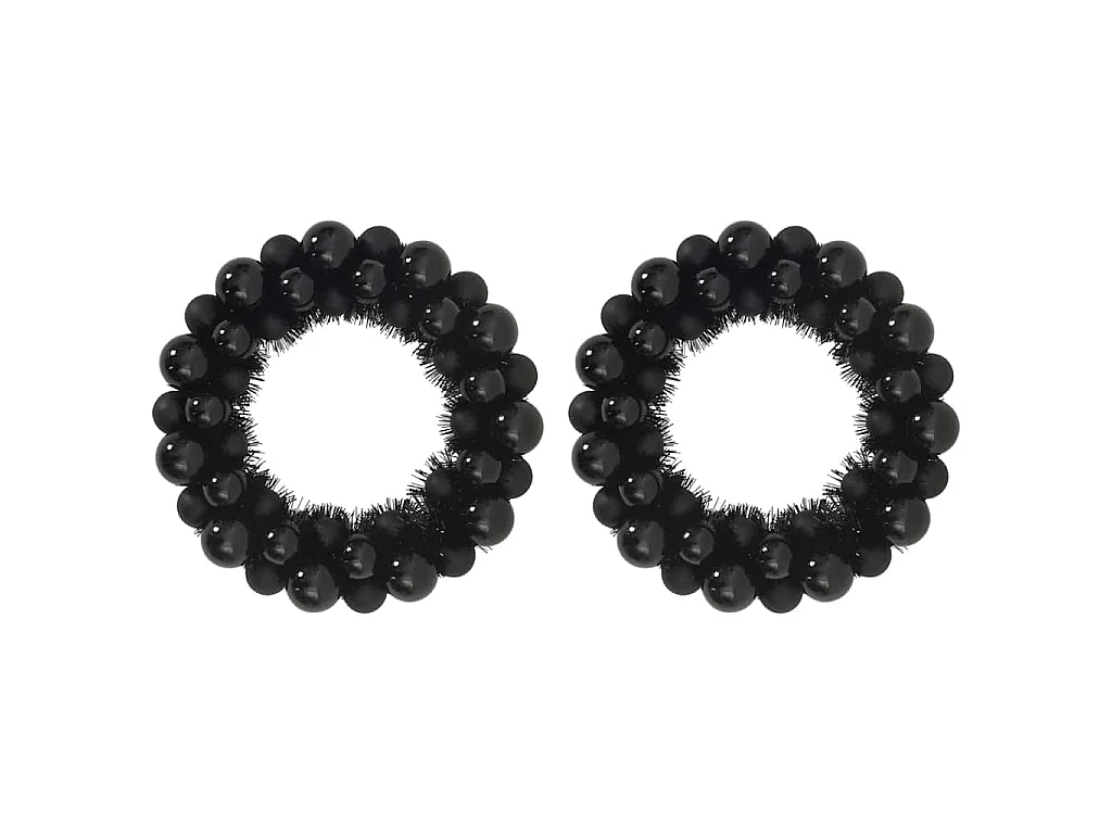 Couronnes de Boules de Noël 2 pcs Noir 33 x 33 x 7 cm