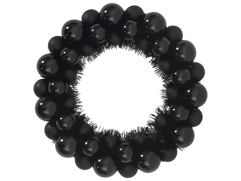 Couronnes de Boules de Noël 2 pcs Noir 33 x 33 x 7 cm