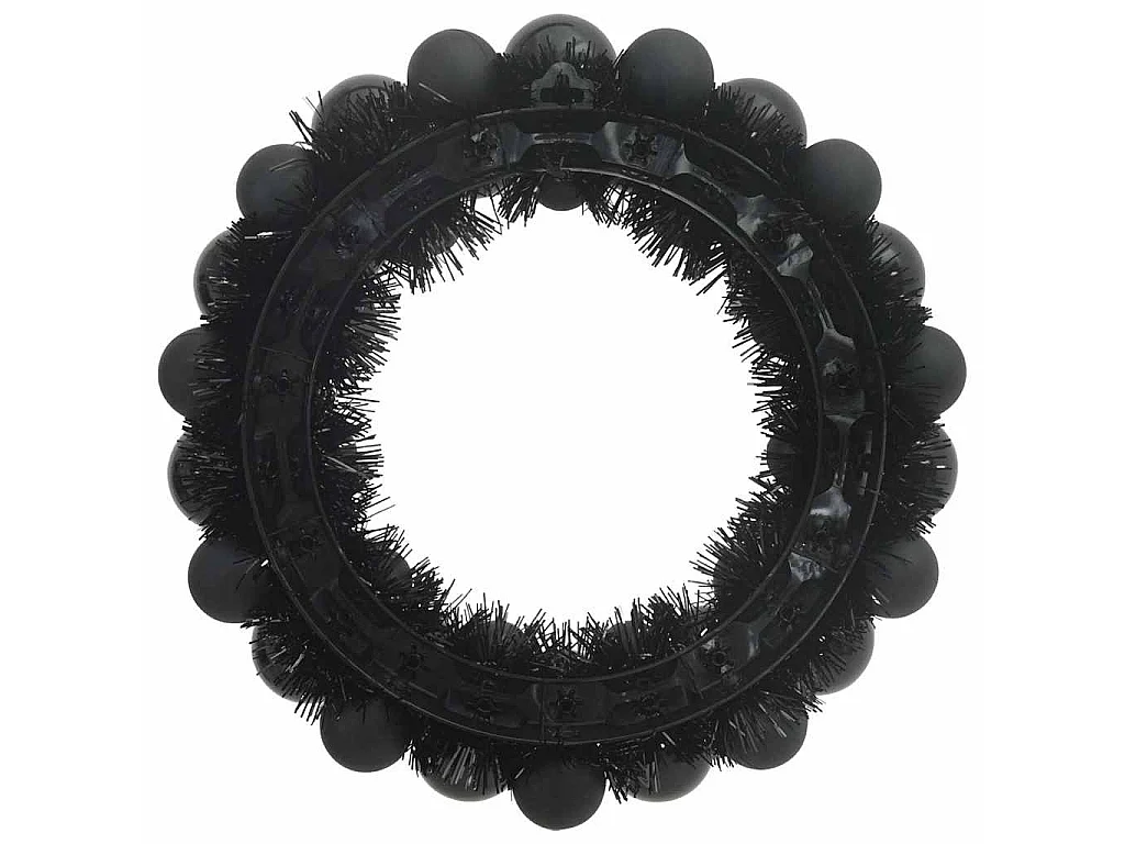 Couronnes de Boules de Noël 2 pcs Noir 33 x 33 x 7 cm