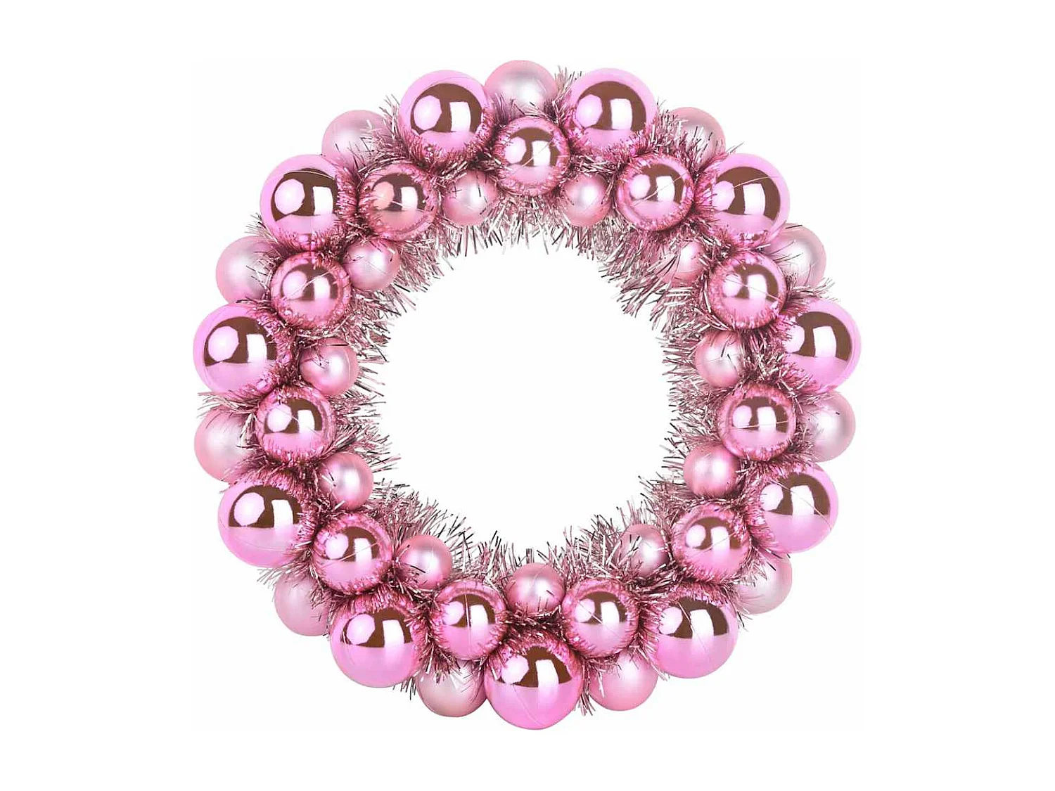 Couronnes de Boules de Noël 2 pcs Rose 33 x 33 x 7 cm