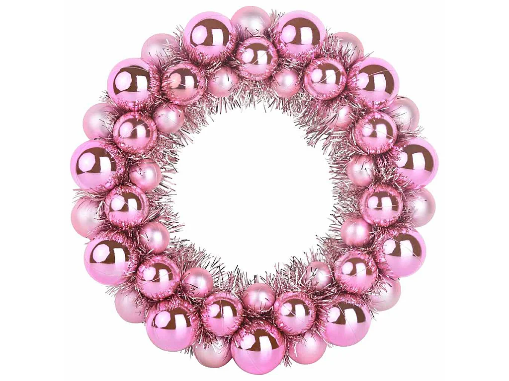 Weihnachtskugelkränze 2 Stück Rosa 33 x 33 x 7 cm