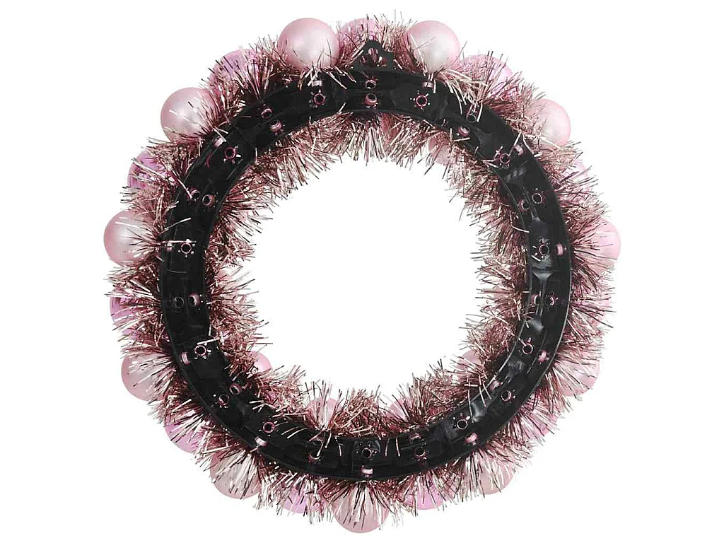 Weihnachtskugelkränze 2 Stück Rosa 33 x 33 x 7 cm