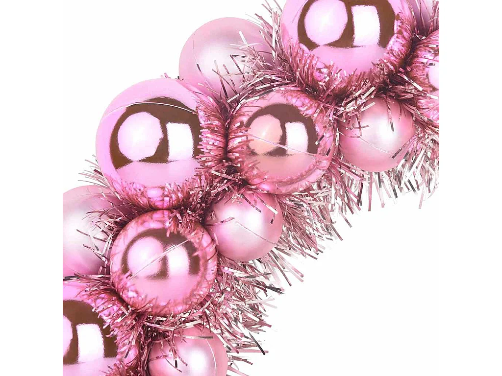 Weihnachtskugelkränze 2 Stück Rosa 33 x 33 x 7 cm