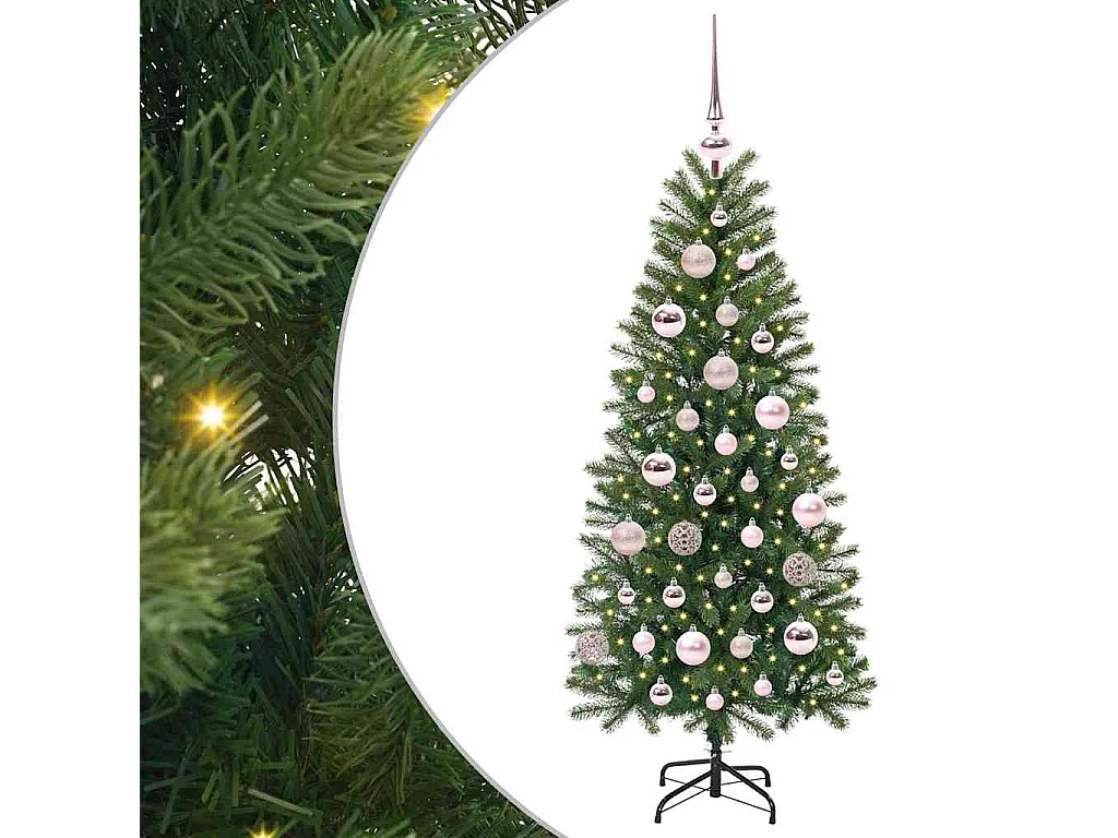 Sapin de Noël artificiel avec 150 LED Vert 120 cm PE et PVC