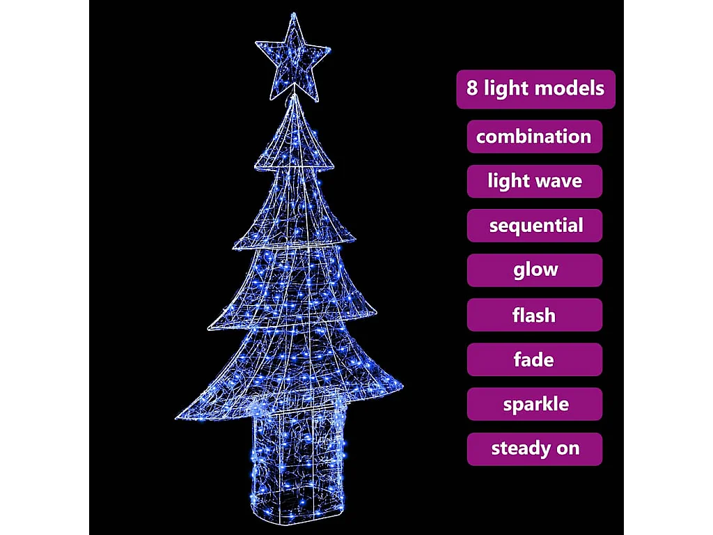 Sapin de Noël avec 240 LED Bleu 180 cm Acrylique