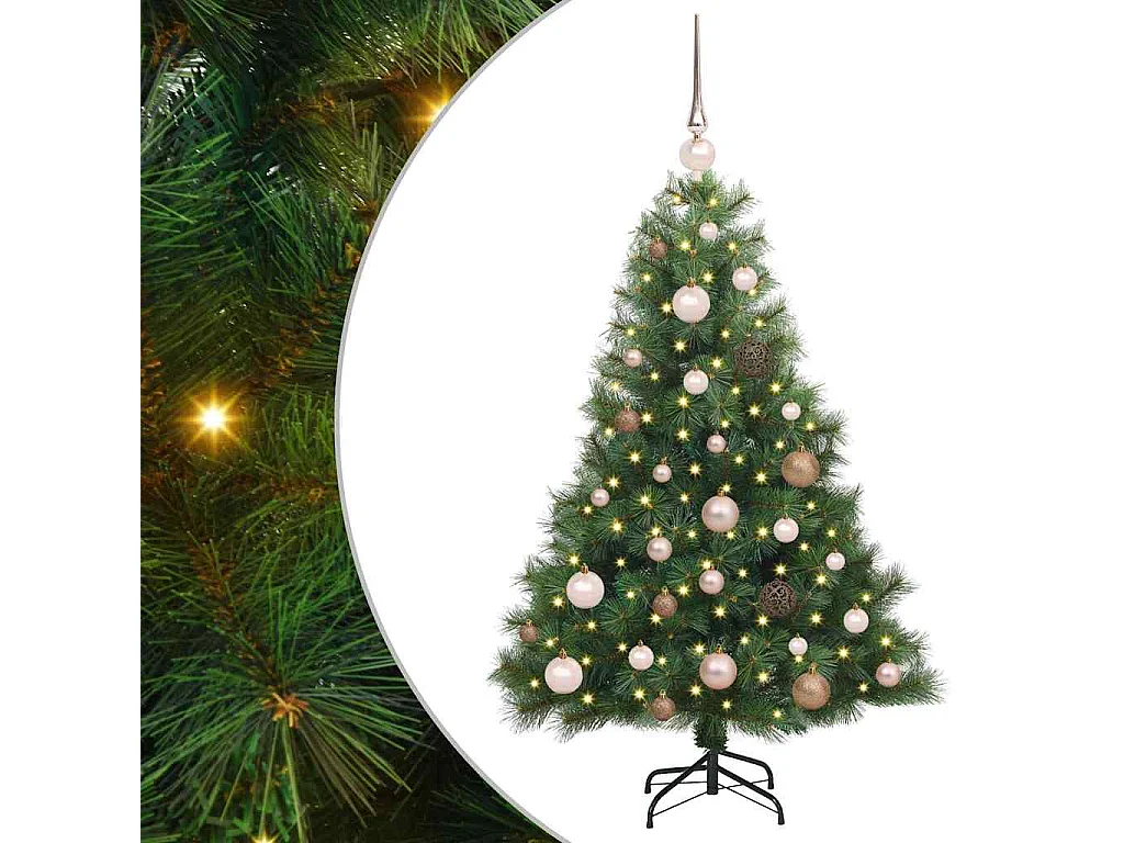 Künstlicher Weihnachtsbaum mit 150 LEDs Grün 120 cm PE und PVC