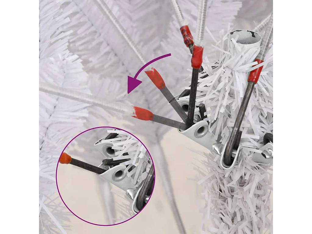 Sapin de Noël artificiel à charnières avec support blanc 240 cm