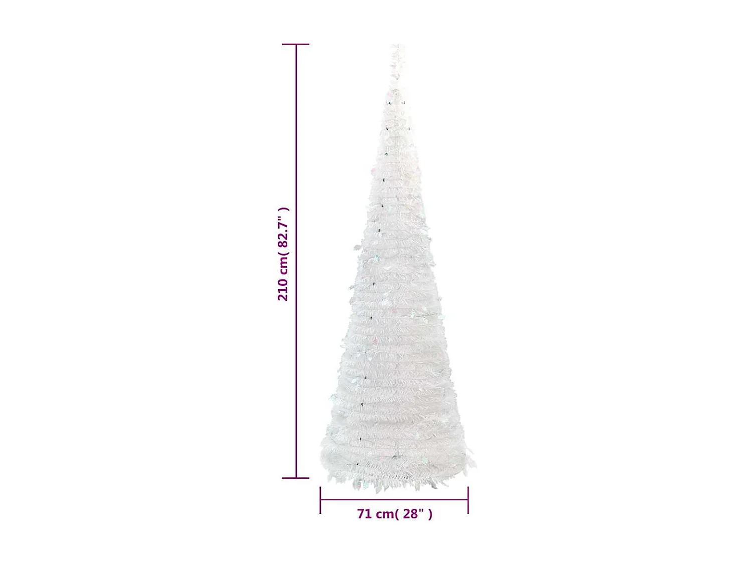 Ausziehbarer künstlicher Weihnachtsbaum 200 LED weiß 210 cm