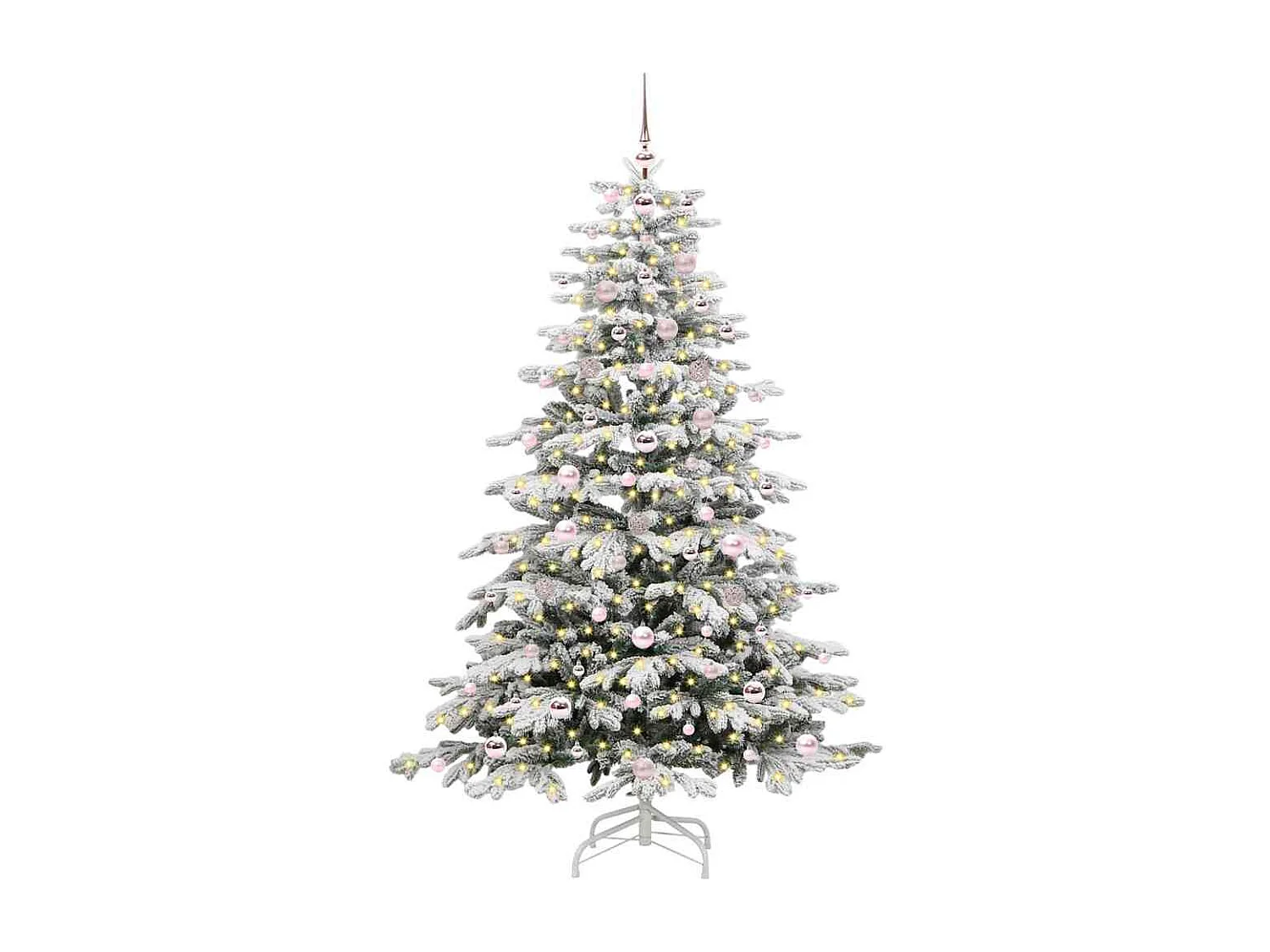 Albero di Natale artificiale con rami incernierati bianco 180 cm