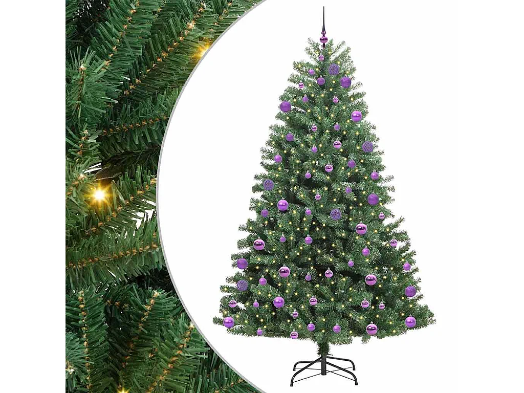 Albero di Natale artificiale con rami incernierati verde 240 cm