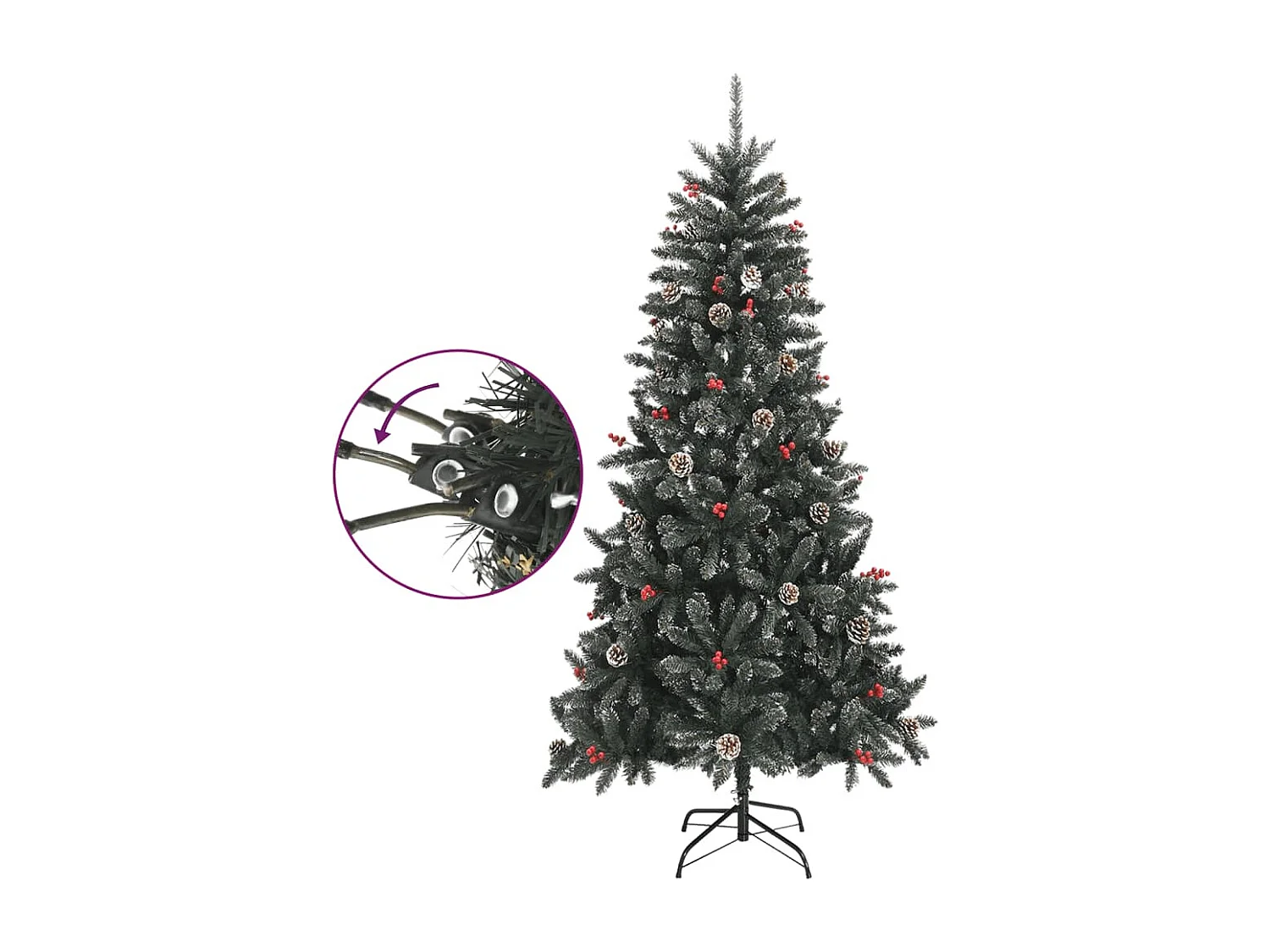 Sapin de Noël artificiel avec support Vert 210 cm PVC