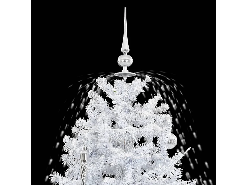Arbre de Noël neigeux avec base de parapluie Blanc 140 cm