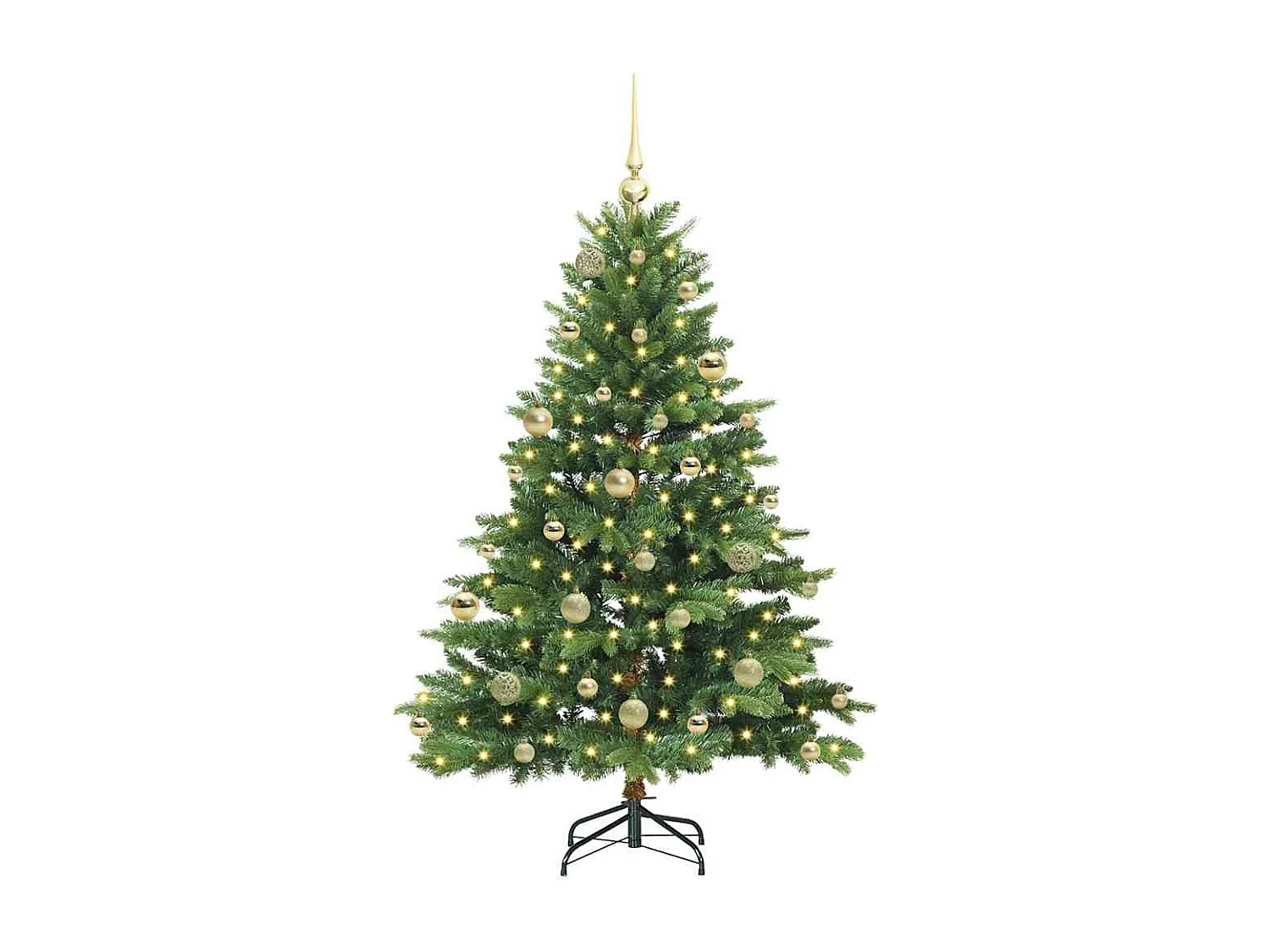 Albero di Natale artificiale con 150 LED Verde 150 cm PE e PVC