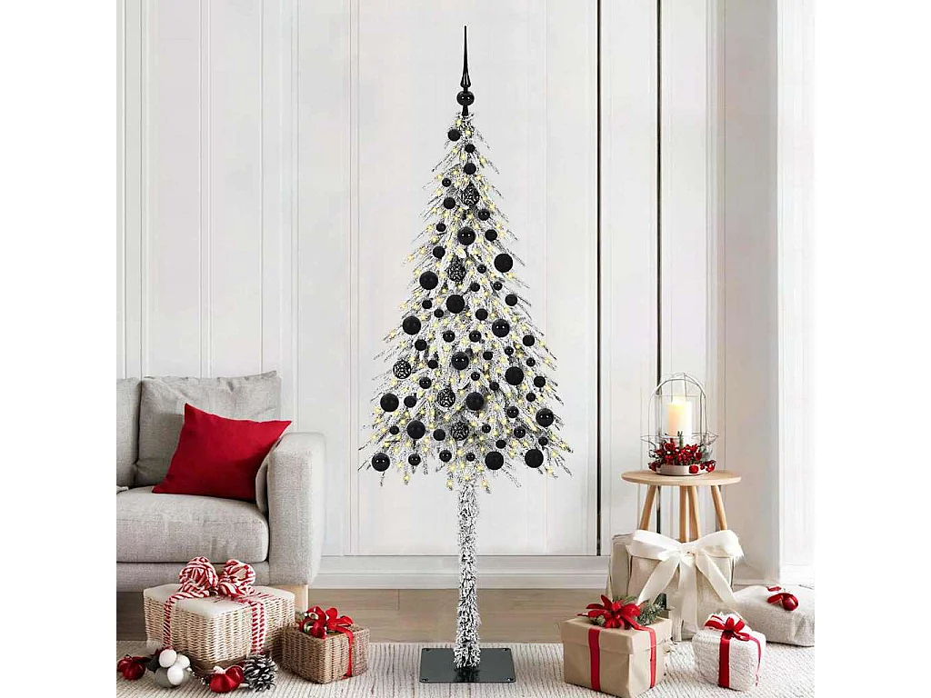 Sapin de Noël avec 300 LED Blanc 180 cm PE et Acier