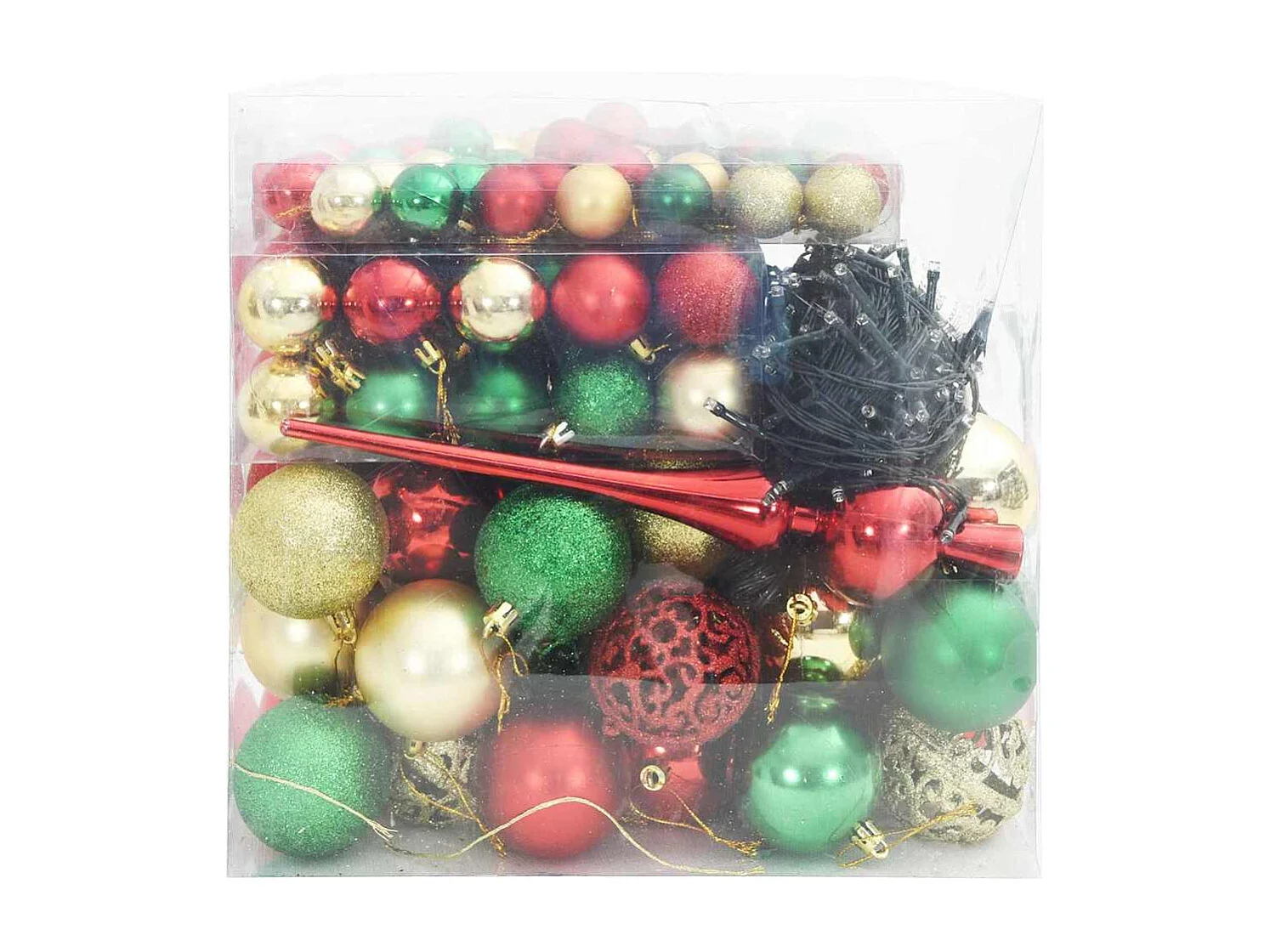 Ensemble de Boules de Noël 120 pcs Multicolore Plastique
