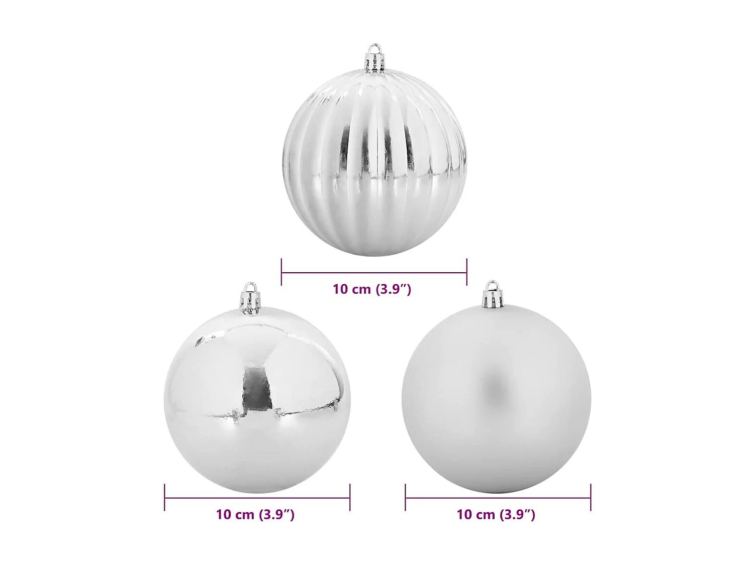 Ensemble de Boules de Noël 15 pcs Argent