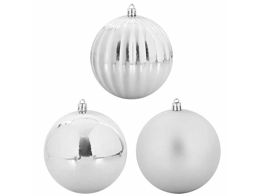 15-teiliges silbernes Weihnachtskugel-Set