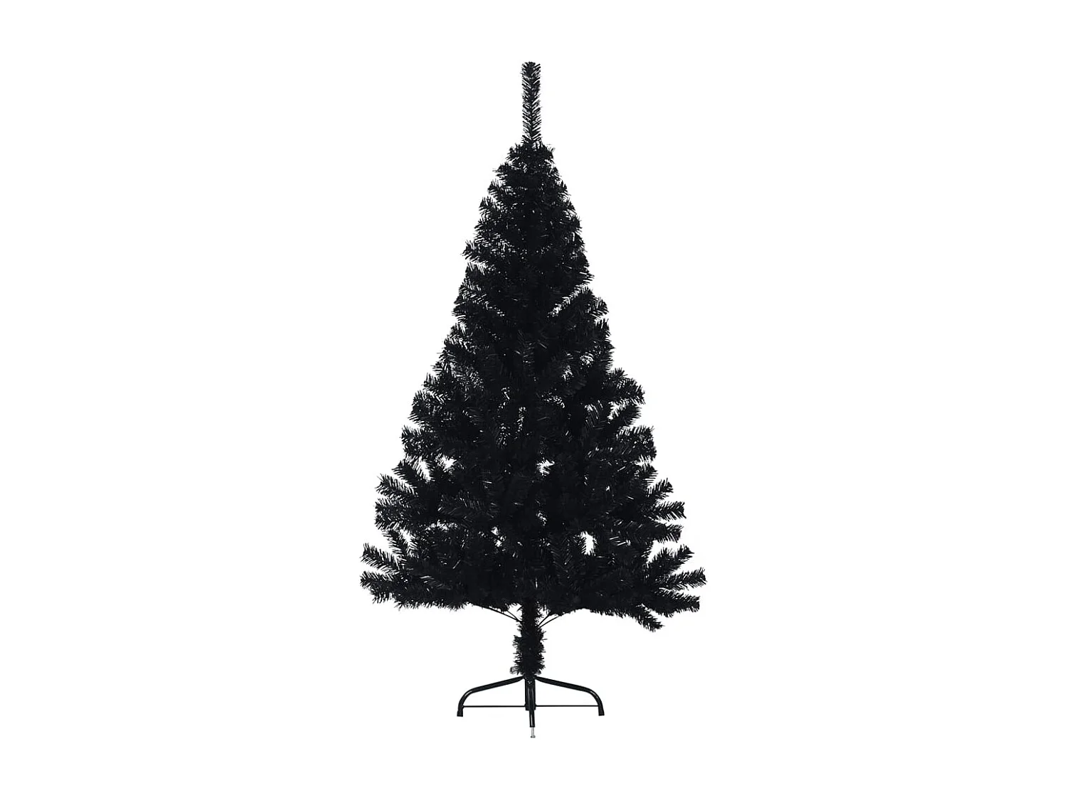 Halve kunstkerstboom met standaard zwart 120cm PVC