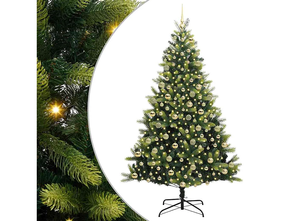 Arbre de Noël artificiel en silicone flexible 300 LEDs 210 cm