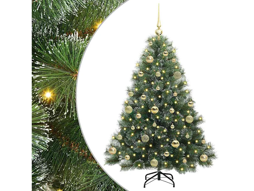 Sapin de Noël artificiel avec 150 LED Vert 120 cm PE et PVC