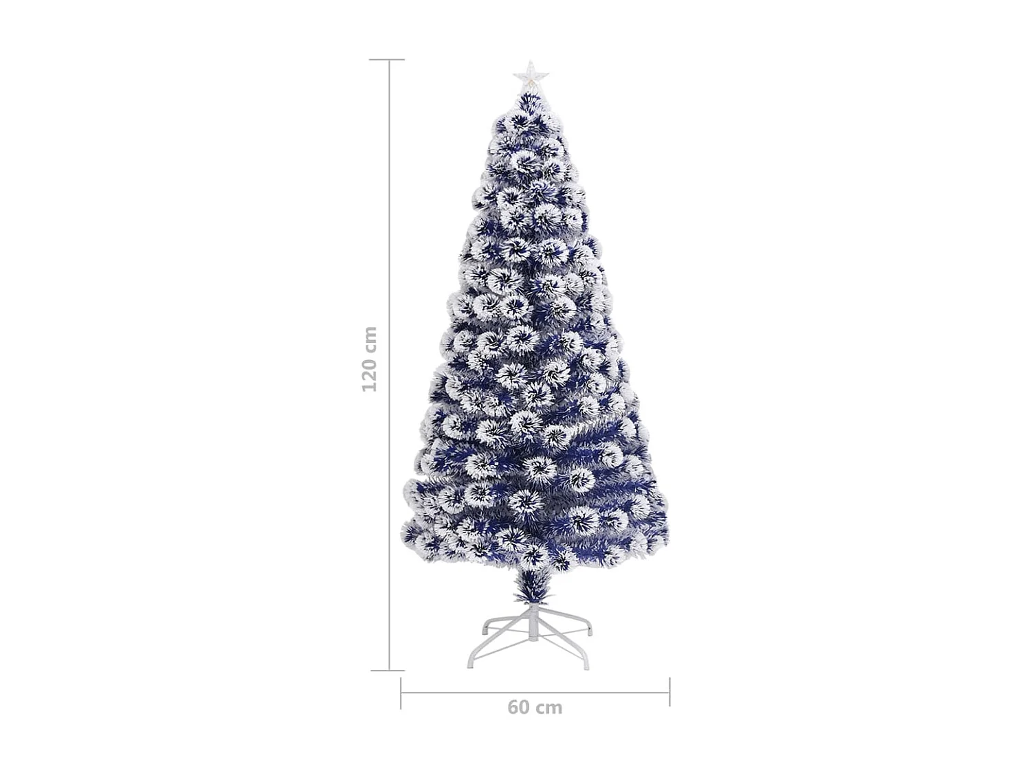Vooraf verlichte kunstkerstboom van wit/blauw glasvezel