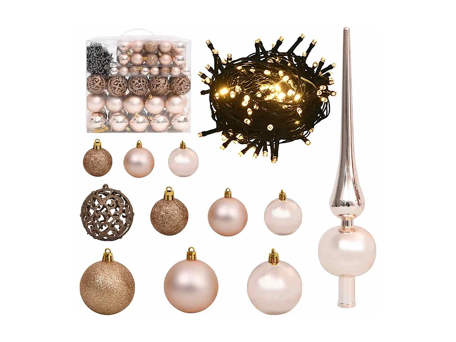Sapin de Noël artificiel articulé 300 LED et boules 240 cm