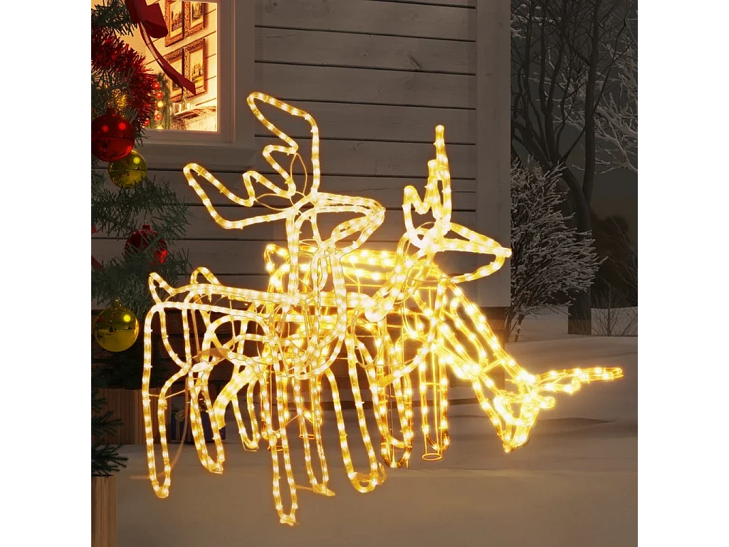 Ensemble de figurines de rennes de Noël 3 pcs Blanc chaud