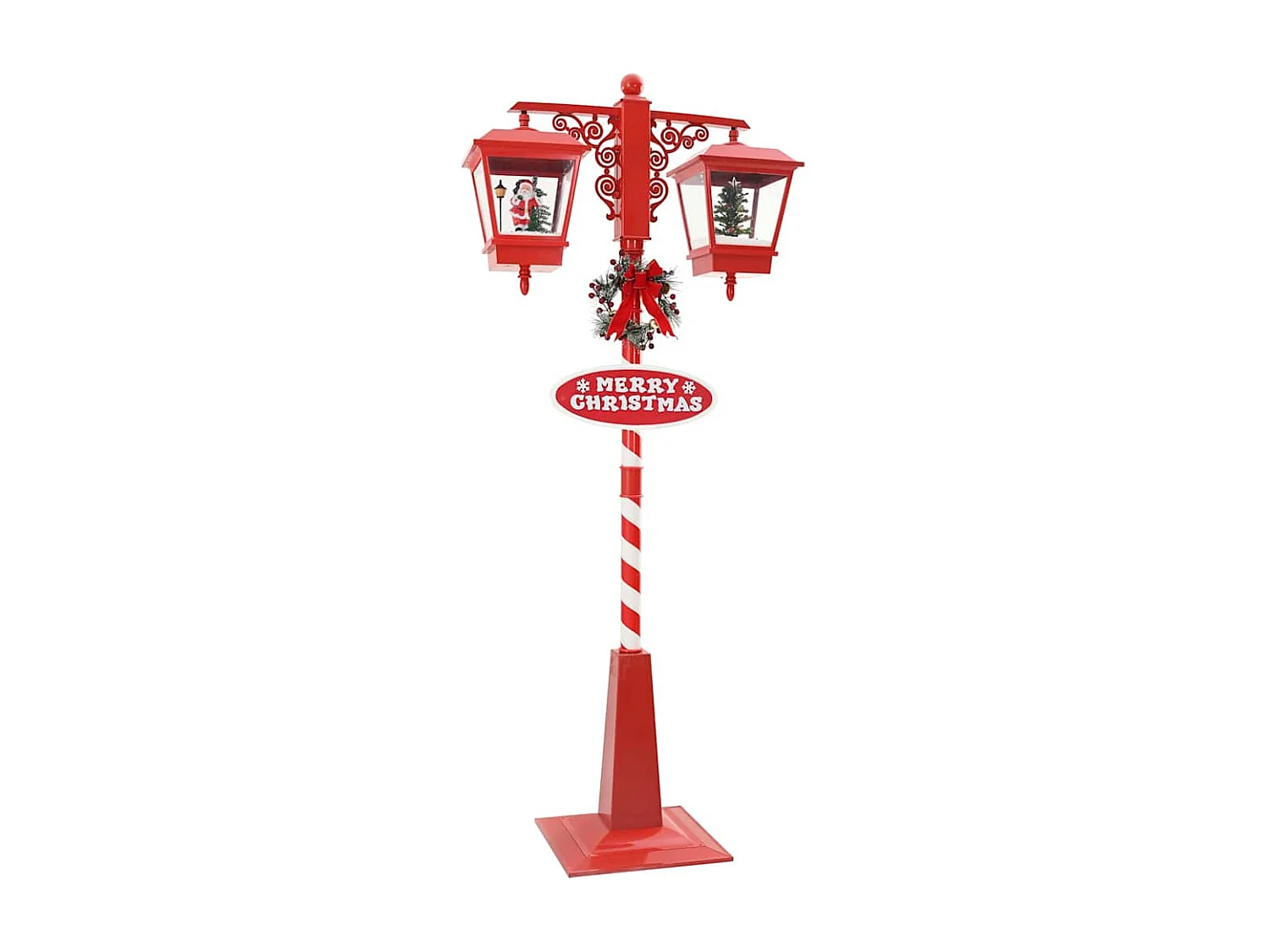 Lampe de rue de Noël avec 2 lanternes Rouge 40,5 x 80 x 188 cm
