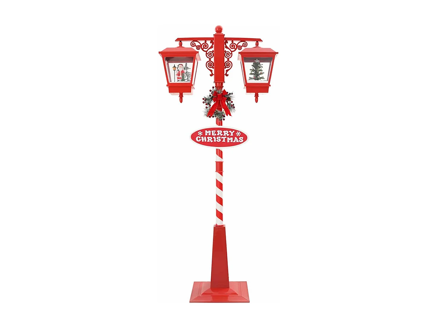 Lampe de rue de Noël avec 2 lanternes Rouge 40,5 x 80 x 188 cm