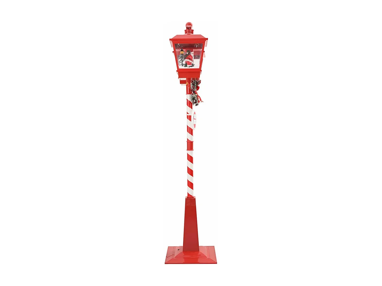 Lampe de rue de Noël avec 2 lanternes Rouge 40,5 x 80 x 188 cm