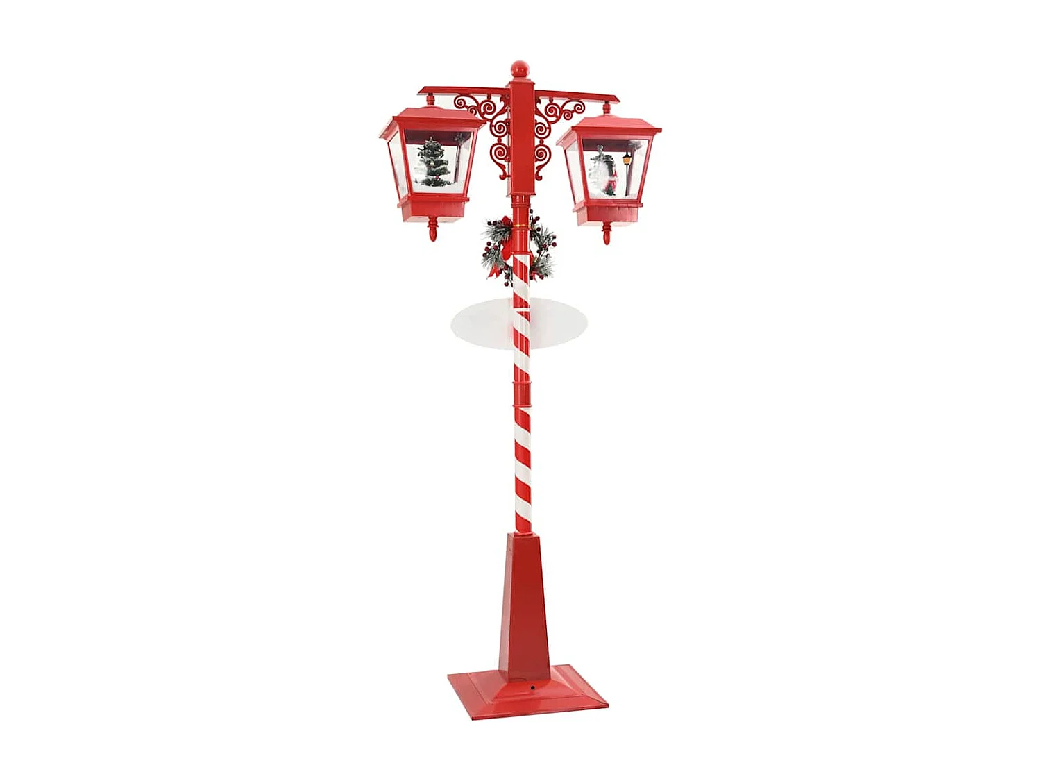 Lampe de rue de Noël avec 2 lanternes Rouge 40,5 x 80 x 188 cm